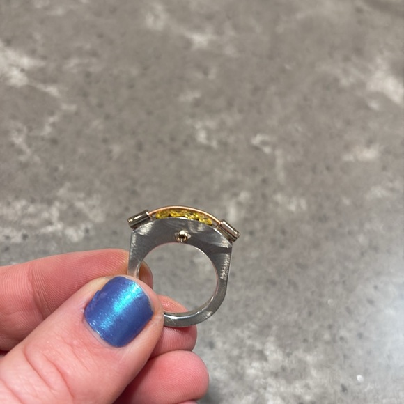 Gorgeous Tomasz Plodowski silver, rose gold, and citrine ring! - Picture 4 of 4